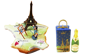 Travel and monuments Limoges porcelain hand made in Limoges, France. These beautiful porcelain boxes are made by hand and in a manual process that has remained unchanged for more than 100 years.